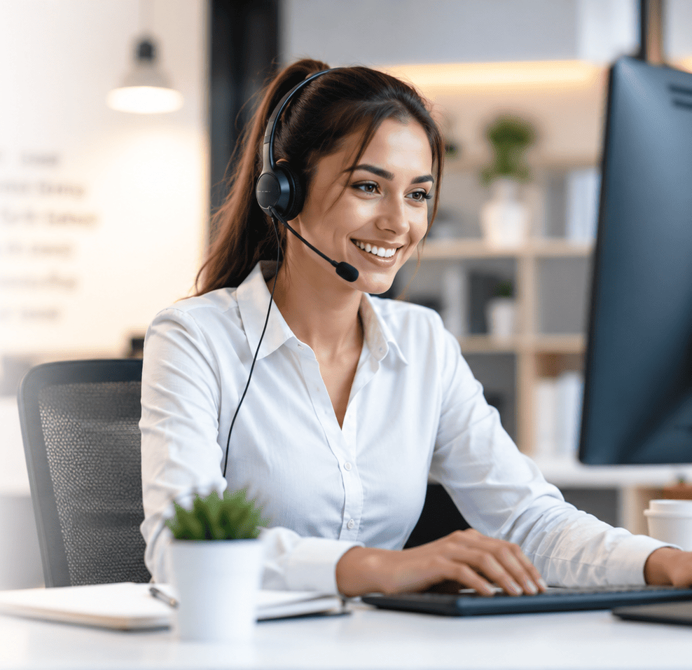 Customer support representative assisting with window and door project request